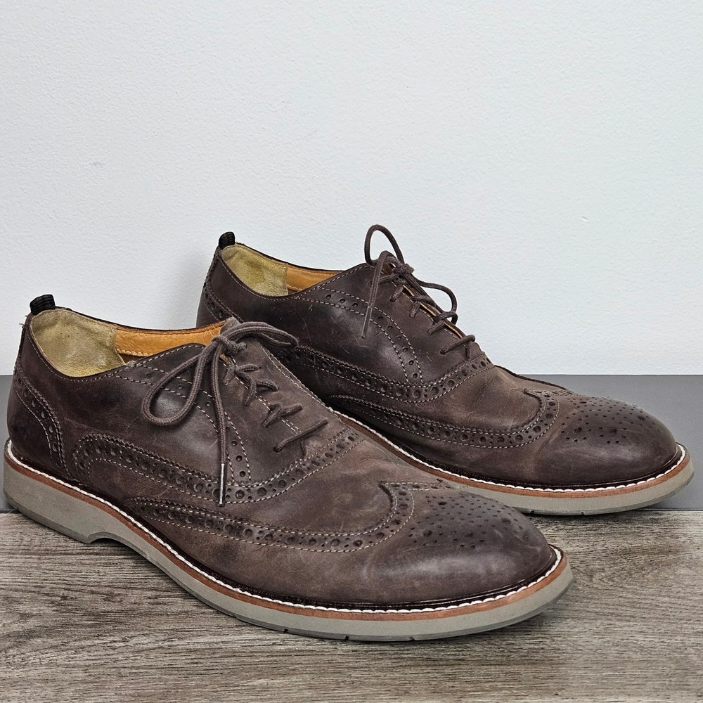 Cole Haan Grand OS Shoes Mens 11 M Career Brown Leather Wingtip Oxford C33470